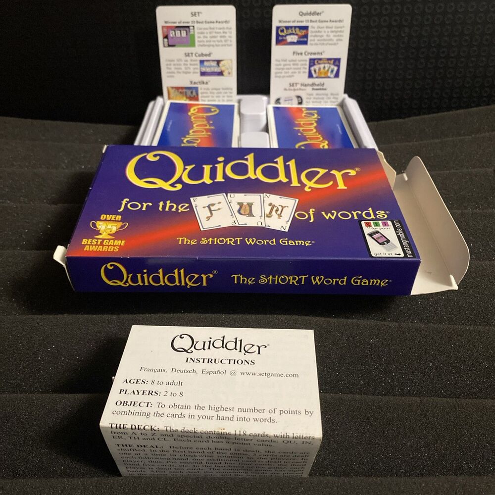 1998 Quiddler Card Game For the Fun of Words The Short Word Game By Set COMPLETE